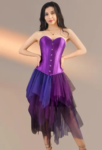 Vista 5 de Kranchungel Tops de corsé para mujer corsé renacentista de talla grande - Bustier con cordones Overbust disfraces de Halloween - Sesiones de fotos