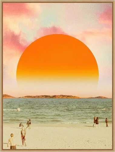 Vista 20 de Amanti Art Framed Canvas Wall Art 24x18 Retro Dreamscape II by Victoria Barnes, Framed Wall Art Canvas, Beach Artwork, Traditional Decor, Medium
