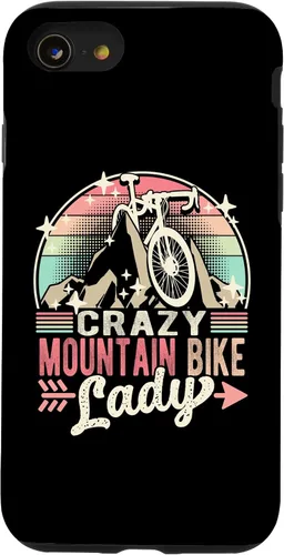 Vista 13 de iPhone 15 Crazy Mountain Bike Lady Cycling Biking Cyclist Biker Girl Case