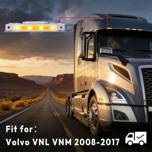 Vista 2 de Marcador superior LED para cabina de techo para Volvo VNL VNM 2008-2017 Lámpara de techo de cabina, impermeable, aprobado por DOT, blanco, lente
