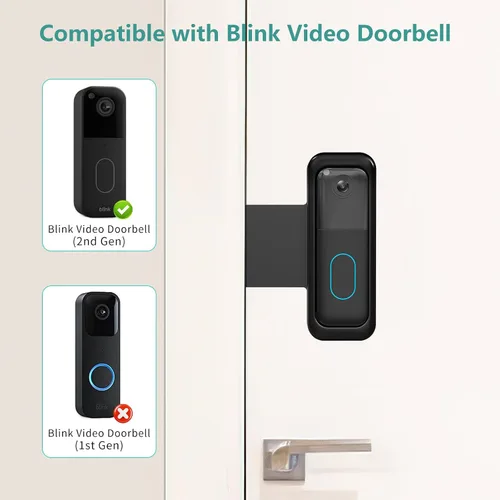 Vista 2 de Soporte de timbre Blink sin taladro, soporte de puerta antirrobo para cámara de timbre Blink totalmente nueva, kits de timbre de instalación rápida