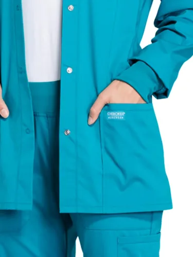 Vista 3 de Cherokee Workwear Profesionales Snap Front Warm-up Scrub Jacket