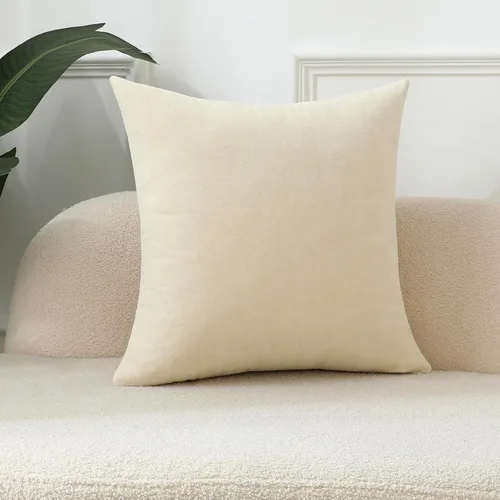 Vista 33 de Juego de 2 fundas de almohada decorativas de pana burdeos suaves y acogedoras, fundas de cojín cuadradas de chenilla para sofá, decoración de sala