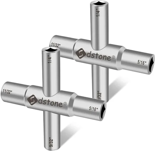 Vista 8 de Sdstone Llave Sillcock de 4 vías, llave de agua de acero, para válvula, grifo y espigas, 1 paquete