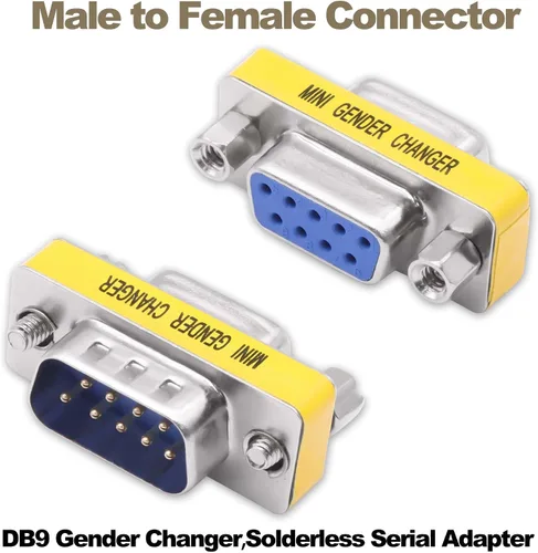 Vista 5 de DB9 cambiador de género conector sin soldadura macho a hembra adaptador Sin soldadura, Mini RS232 D-SUB 9 Pin Serial Cable Acoplador