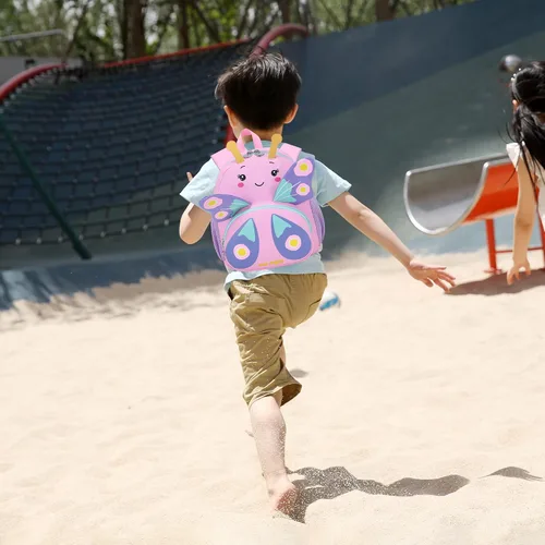 Vista 6 de Cute Animal Toddler Backpack3D Animal CartoonMINi Travel Backpack Butterfly Bag for Baby 1-5 Years Girls Personalized Waterproof Bag Kids
