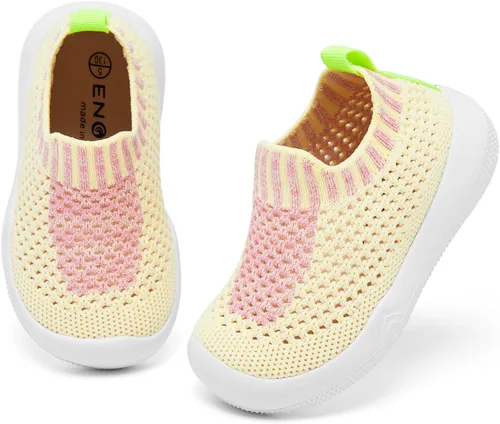 Vista 3 de Engtoy Zapatos de bebé para niños y niñas, zapatos para caminar, ligeros, transpirables, de malla, zapatos antideslizantes con suela de goma suave