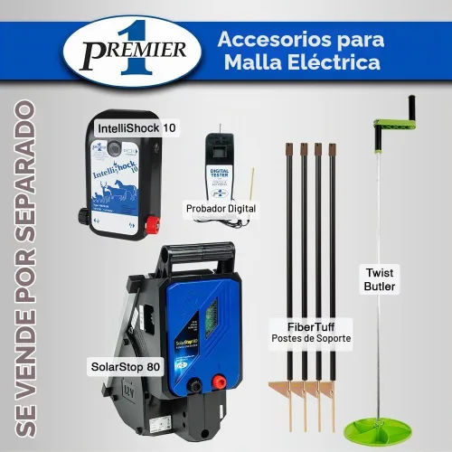 Vista 2 de Premier 1 - Valla eléctrica amarilla para cabras y ovejas, 42 pulgadas de alto x 82 pies de largo