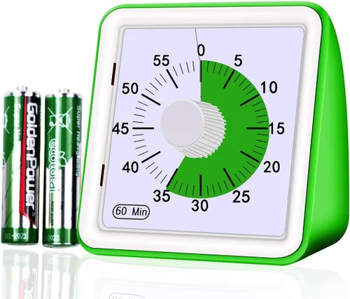 Vista 3 de Bonito temporizador visual de 60 minutos, reloj de cuenta regresiva para el aula, temporizador silencioso para niños y adultos, herramienta
