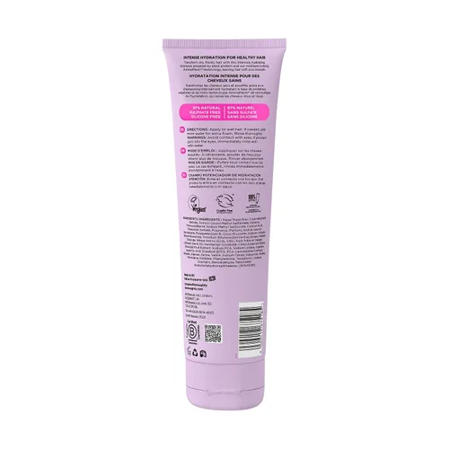 Vista 5 de Noughty Champú para aumentar la humedad 97% natural, para limpiar y reponer suavemente la humedad perdida con almendras dulces y semillas