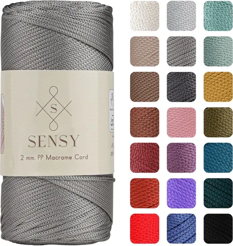 Vista 124 de Sensy Premium 2mm 229.5 metros de cuerda de poliéster 100% cordón de polipropileno Cordón de macramé 2mm Cordón para bolso de crochet Hilo
