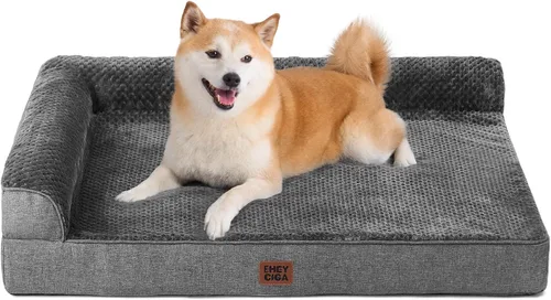 Vista 65 de EHEYCIGA - Cama ortopédica para perros de tamaño mediano, cama de espuma viscoelástica para perros, color beige Small Dog Sofa with Washable