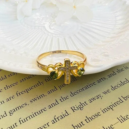 Vista 4 de Anillo de pureza cristiana para adolescentes y niñas, anillos de cruz para mujeres, joyería cristiana con pulgar de amor, anillo de plata de ley