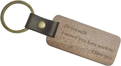 Vista 2 de Llavero personalizado, llavero de madera grabado personalizado - Grabado gratis