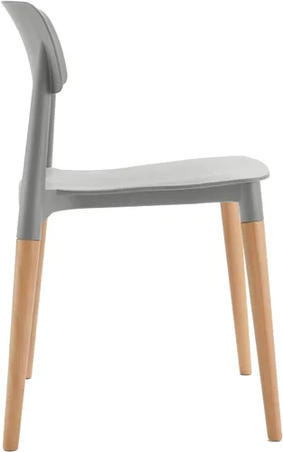 Vista 5 de Bel Dining Bistro Cafe Style - Juego de 2 sillas auxiliares minimalistas modernas (gris)