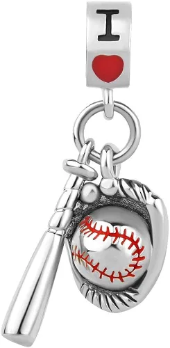 Vista 2 de LovelyJewelry - Abalorio de fútbol, baloncesto, béisbol, fútbol, hockey y deportivo para pulsera, cobre, LovelyJewelry_DPC_FA71