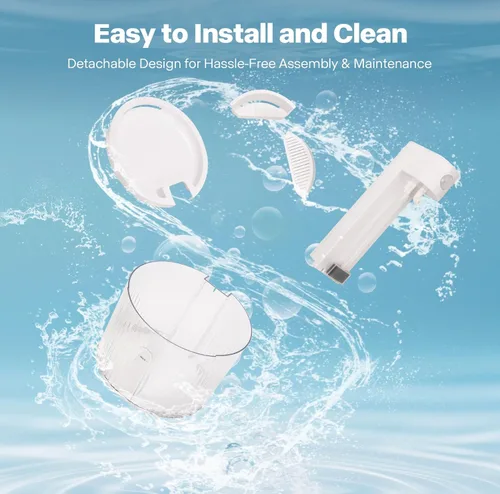 Vista 7 de Sharper Image Fuente de agua inalámbrica para gatos, bomba ultra silenciosa de 68 oz/2 L, fuente de agua inalámbrica para gatos, fuente recargable