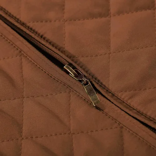 Vista 5 de Bienzoe Chaleco liviano sin mangas, acolchado, con cierre, casual, para mujeres con laterales elásticos.