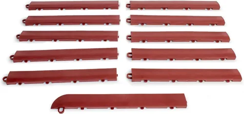 Vista 6 de Kit de borde de transición femenino Big Floors, borde de piso de garaje modular entrelazado duradero, compatible con productos RaceDeck, GarageTrac