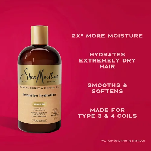 Vista 4 de Champú de intensa hidratación de miel de manuka y aceite de mafura, 13 onzas, de SheaMoisture