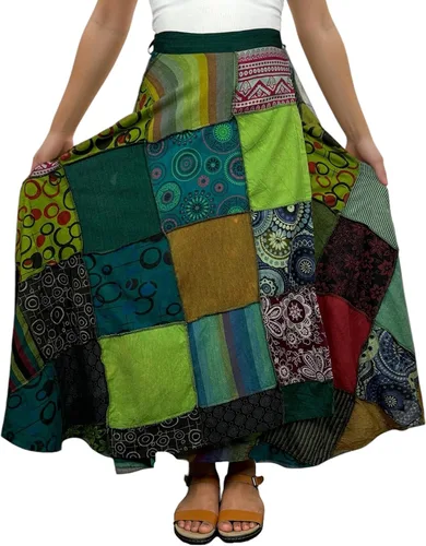 Vista 7 de Agan - Falda larga envolvente bohemia para mujer, falda larga de verano de Multi 1