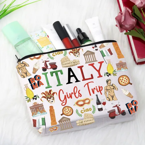 Vista 5 de Regalo de viaje a Italia Regalo de recuerdo italiano Regalo de vacaciones Italia Bachelorette Trip Gift Italia Bolsa de viaje para amantes
