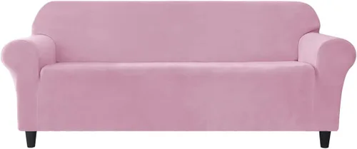 Vista 14 de Funda elástica para sofá de 3 cojines, 1 funda de terciopelo para sofá, fundas protectoras de muebles con parte inferior elástica, lavable a máquina