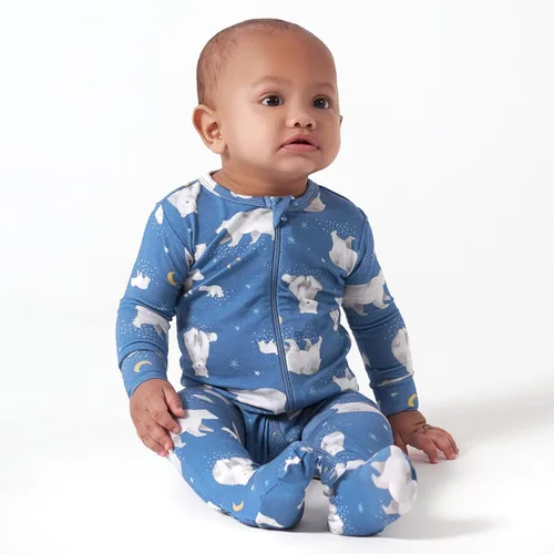 Vista 2 de Gerber Pijama unisex para bebé y niño pequeño, suave, con pies, con viscosa hecha con eucalipto