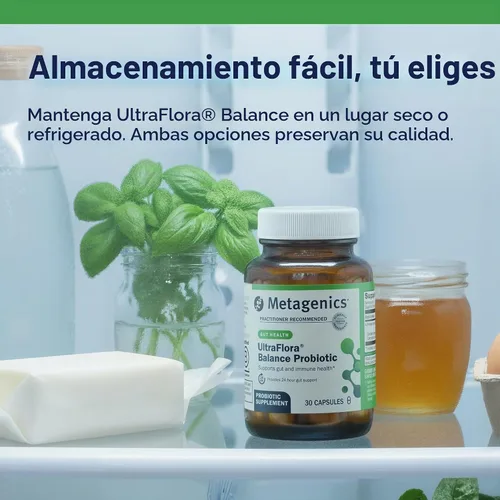 Vista 7 de Metagenics UltraFlora Balance Suplemento probiótico, 30 cápsulas Shelf-Stable Daily Gut Health Supplement for Digestive and Immune Support