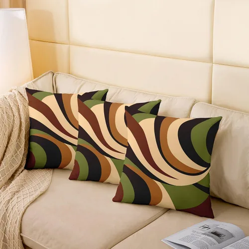 Vista 10 de Juego de 2 fundas de almohada abstractas de 16 x 16 pulgadas para niños, niñas, adolescentes, decoración de dormitorio, moderna a rayas, decoración