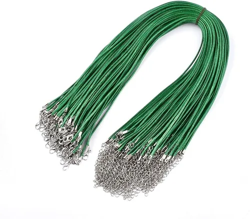 Vista 7 de 100 piezas de cordón encerado de 17 a 19 pulgadas, cuerda trenzada ajustable, para collares, colgantes para hacer joyas, cadenas con cierre de Azure