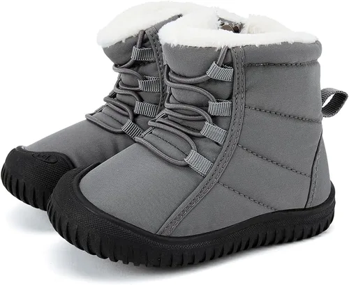 Vista 34 de BMCiTYBM Botas de nieve para bebés y niños pequeños, zapatos de invierno para niños y niñas, zapatos de bebé de piel sintética para clima frío