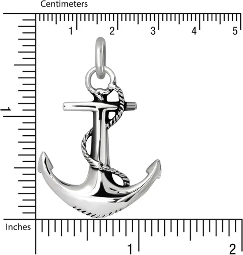 Vista 3 de WithLoveSilver - Colgante de plata de ley 925, diseño de ancla