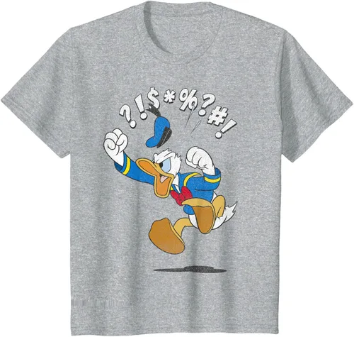 Vista 39 de Disney Mickey And Friends - Camiseta vintage de Donald Duck Angry Jump, Negro
