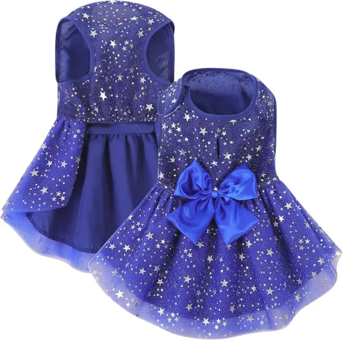 Vista 11 de ASENKU Vestido para Perro Vestido de Boda para Mascota Vestido de Princesa de Encaje para Cachorro Traje de Fiesta de Cumpleaños Ropa Formal