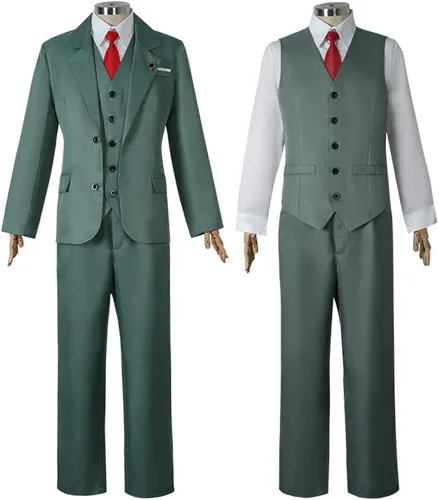 Vista 4 de TAEULIM Loid Forger - Disfraz de cosplay Loid Forger, uniforme completo de Halloween para hombre