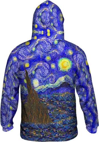 Vista 2 de Yizzam - Vincent Van Gogh - The Starry Night - Sudadera con capucha para hombre