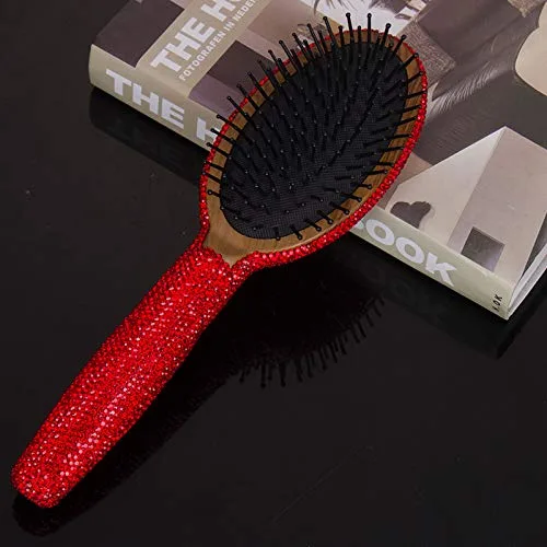 Vista 2 de Bling - Cepillo suave y desenredante para mujeres, niñas, masaje de cabello húmedo y seco (rojo01)