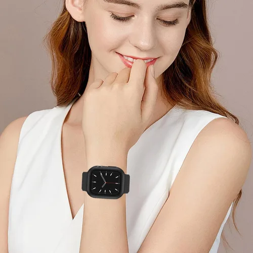 Vista 6 de Compatible con Apple Watch de 1.654 pulgadas Series 10 (2024), protector de parachoques superfino, cubierta dura de policarbonato, ligero, delgado