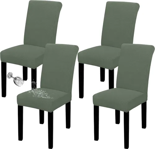 Vista 41 de Easy-Going - Juego de 2 fundas para sillas de comedor 100% impermeables, de tela Jacquard elástica, fundas protectoras removibles y lavables