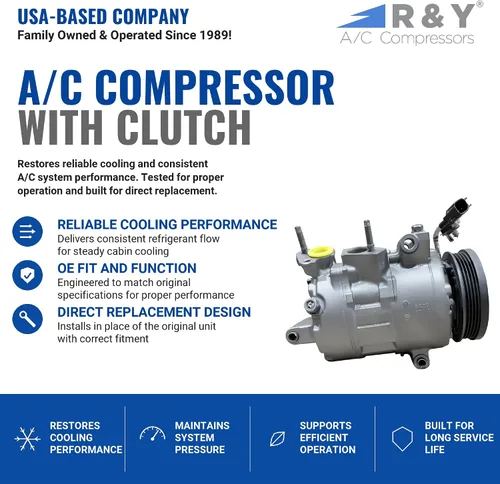Vista 2 de RYC - Compresor de aire acondicionado automotriz y embrague de A/C AFG336-01