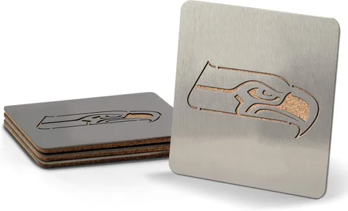 Vista 21 de YouTheFan NFL San Francisco 49ers Posavasos, talla única, acero inoxidable Juego de 4 posavasos de acero inoxidable de 4 x 4 pulgadas, diseño