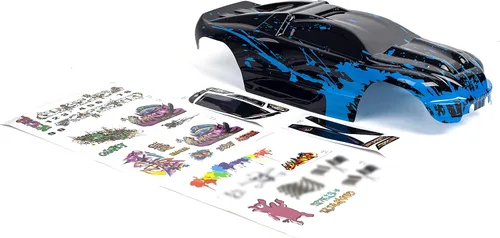 Vista 2 de SummitLink Cuerpo personalizado azul fangoso sobre negro estilo compatible con E-Revo escala 1/10 RC coche o camión (camión no incluido) ER-BB-01