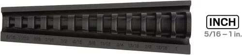 Vista 3 de TEKTON Organizador de llaves Crowfoot de 13 herramientas, 3/8 pulgadas, negro (5/16-1 pulgadas) ORG26113 Fabricado en Estados Unidos
