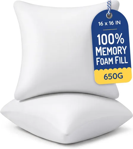 Vista 17 de AM AEROMAX 12x32 Memory Foam Throw Pillow Insert, Rectangular Lumbar, White Long accent shape decorates bed/sofa/couch full pillow-cover look