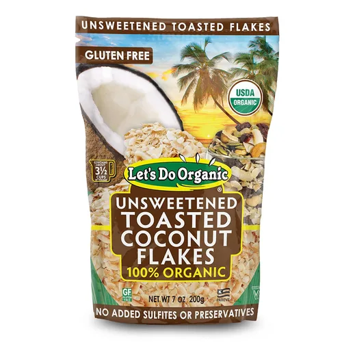 Vista 9 de Let's Do Organic Copos de coco sin azúcar – Copos de coco orgánicos sin azúcar, copos de coco orgánicos, coco orgánico en hojuelas – 7 onzas