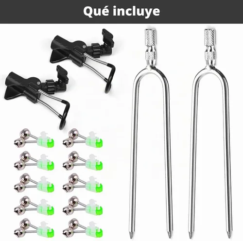 Vista 8 de Aluminum Bank Fishing Rod Holder with 10 Fishing Bells