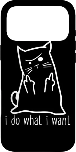 Vista 22 de I Do What I Want Rude Kitty Flipping Bird Middle Finger Gift Case for iPhone 17