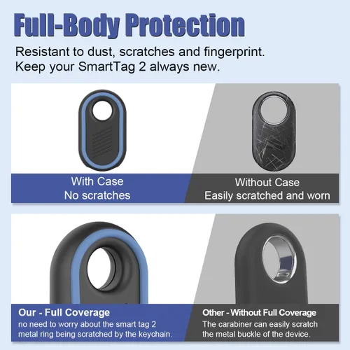 Vista 7 de Paquete de 4 fundas compatibles con Samsung Galaxy SmartTag2, resistentes fundas de silicona suave antideslizante para Galaxy Smart Tag 2