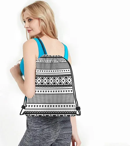 Vista 4 de Lindas bolsas con cordón de alpaca y llama, mochila para gimnasio, Multi-a83, Mochilas de viaje